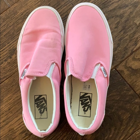 womens pink vans slip ons
